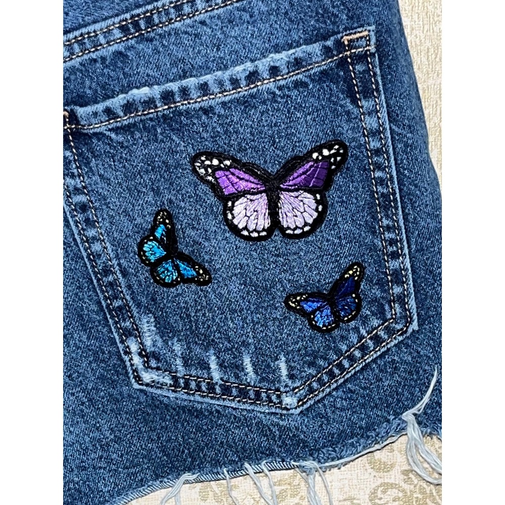 Old Navy Love Pride Rainbow Butterfly Women's Shorts Upcycled Sz.8 LGBTQIA+ Ally - Picture 2 of 9